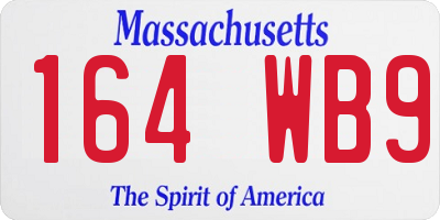 MA license plate 164WB9