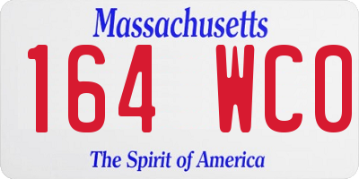 MA license plate 164WC0