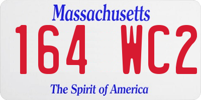 MA license plate 164WC2