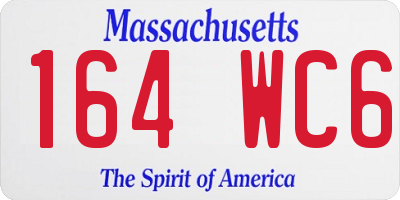 MA license plate 164WC6