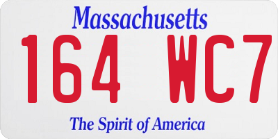 MA license plate 164WC7