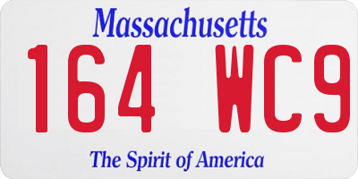 MA license plate 164WC9