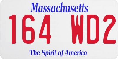 MA license plate 164WD2