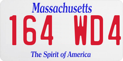 MA license plate 164WD4
