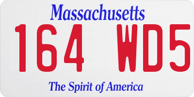 MA license plate 164WD5