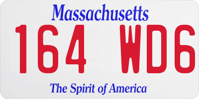MA license plate 164WD6