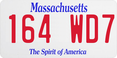 MA license plate 164WD7