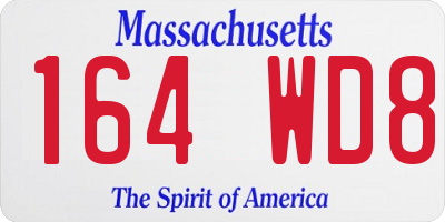 MA license plate 164WD8