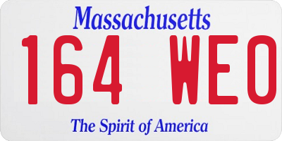 MA license plate 164WE0