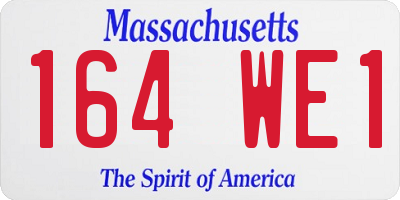 MA license plate 164WE1