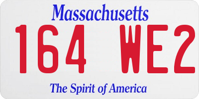 MA license plate 164WE2