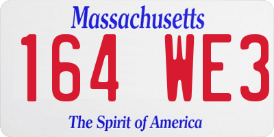 MA license plate 164WE3