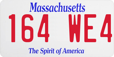 MA license plate 164WE4