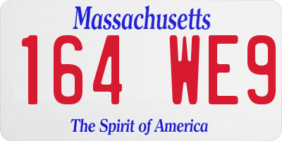 MA license plate 164WE9