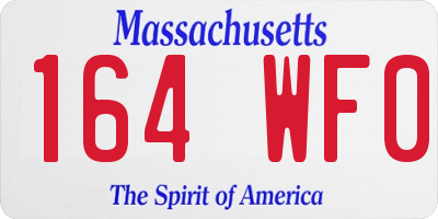 MA license plate 164WF0