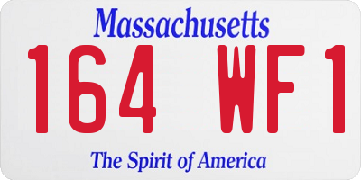 MA license plate 164WF1
