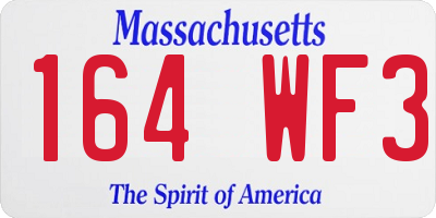 MA license plate 164WF3