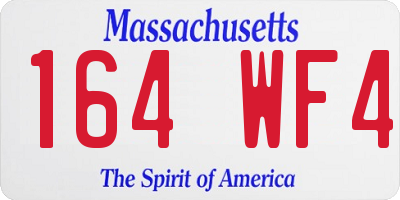 MA license plate 164WF4