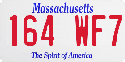 MA license plate 164WF7