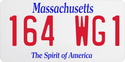 MA license plate 164WG1