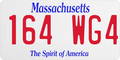 MA license plate 164WG4