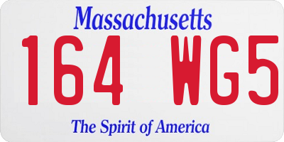 MA license plate 164WG5