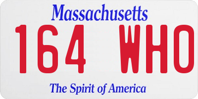MA license plate 164WH0