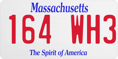 MA license plate 164WH3