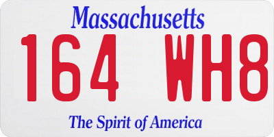 MA license plate 164WH8