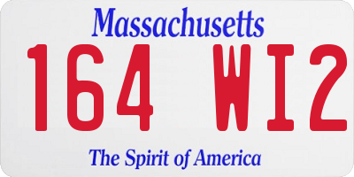 MA license plate 164WI2