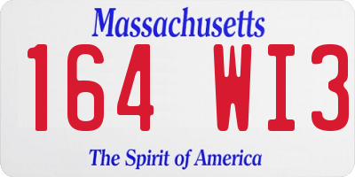 MA license plate 164WI3