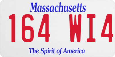 MA license plate 164WI4