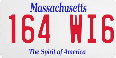 MA license plate 164WI6