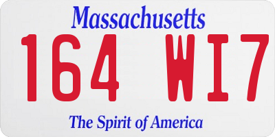 MA license plate 164WI7