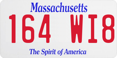 MA license plate 164WI8