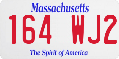 MA license plate 164WJ2