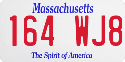 MA license plate 164WJ8
