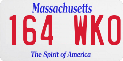 MA license plate 164WK0