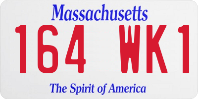 MA license plate 164WK1