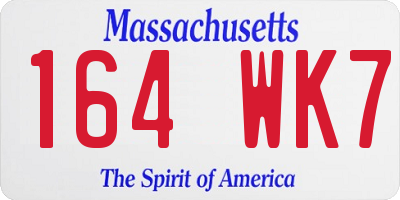 MA license plate 164WK7
