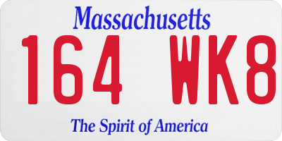 MA license plate 164WK8