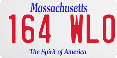 MA license plate 164WL0