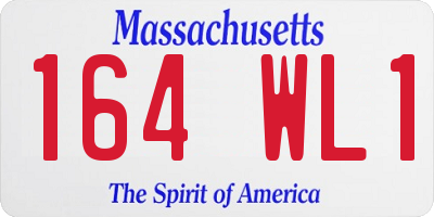 MA license plate 164WL1