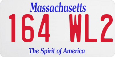 MA license plate 164WL2