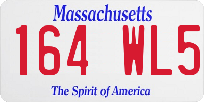 MA license plate 164WL5