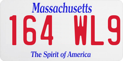 MA license plate 164WL9