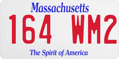 MA license plate 164WM2