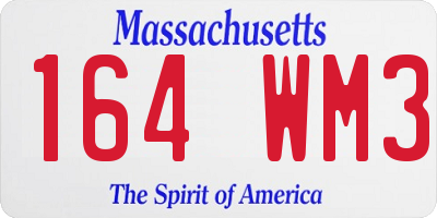 MA license plate 164WM3