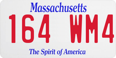 MA license plate 164WM4