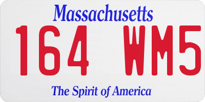 MA license plate 164WM5